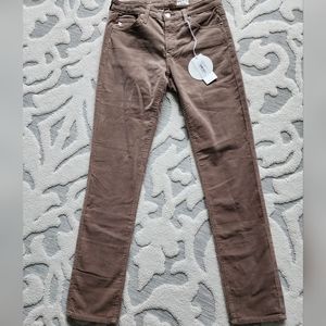 AG Jean's Prima Cigarette Leg Womens flat front Corduroy Pants